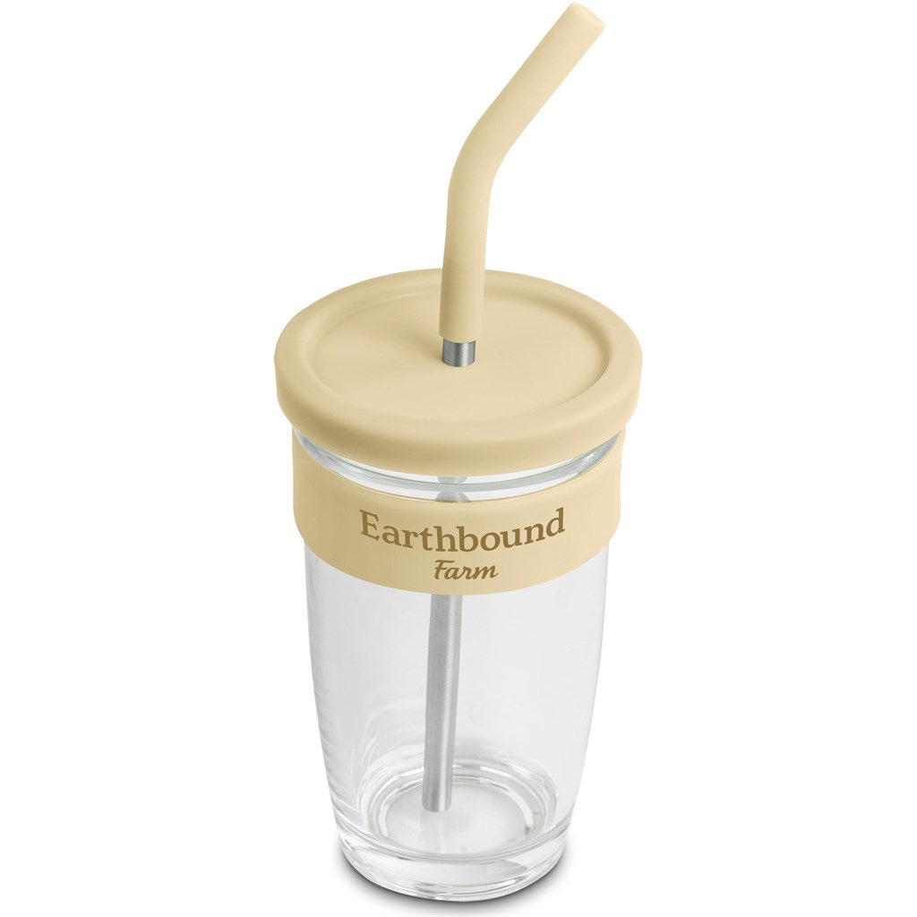 Kooshty Slurp Glass Kup & Straw - 480ML - Cream | Drinkware And Food | Custom branded Cups | Giftwrap Shop