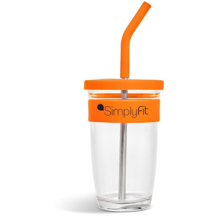 Kooshty Slurp Glass Kup & Straw - 480ML - Orange | Drinkware And Food | Custom branded Cups | Giftwrap Shop