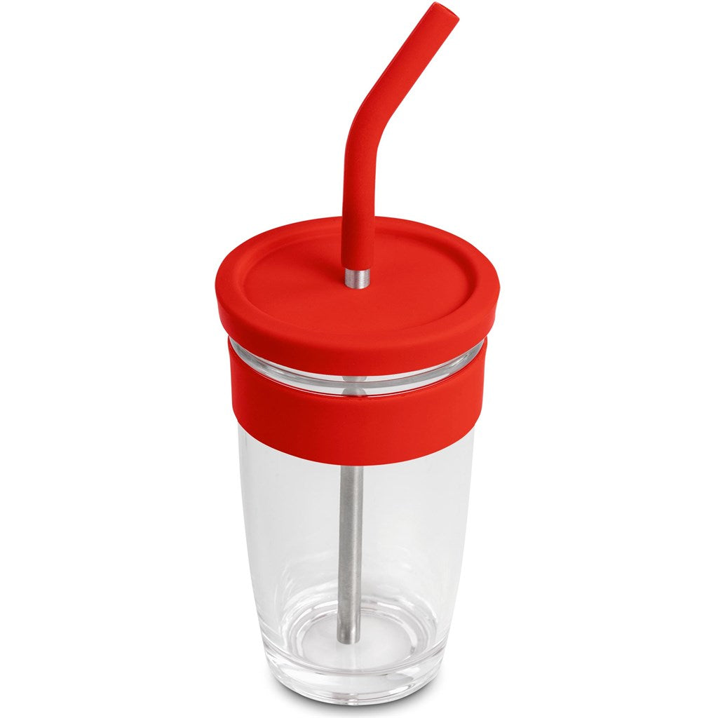 Kooshty Slurp Glass Kup & Straw - 480ML - Red | Drinkware And Food | Custom branded Cups | Giftwrap Shop