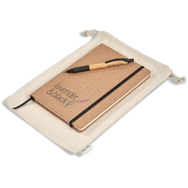 Okiyo Noto Cork & Bamboo Notebook & Pen Set