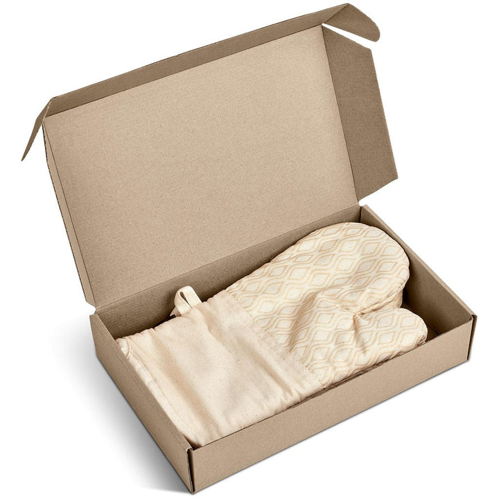 Serendipio Tanoreen Oven Glove Pair in Gift Box - Natural