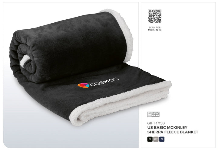 US Basic Mckinley Sherpa Fleece Blanket | Blankets | Custom branded & personalised corporate gifts | Gift Wrap Shop