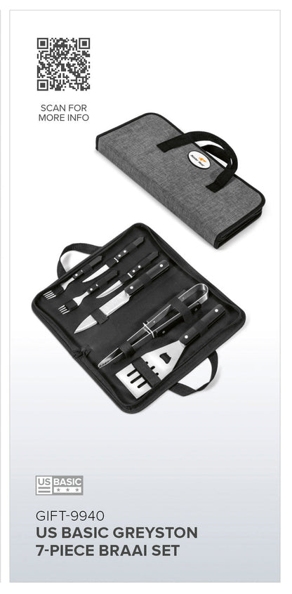 US Basic Greyston 7-Piece Braai Set-Braai Sets-corporate gift ideas for employees-branded corporate gifts | corporate gifts south africa | Just Brand