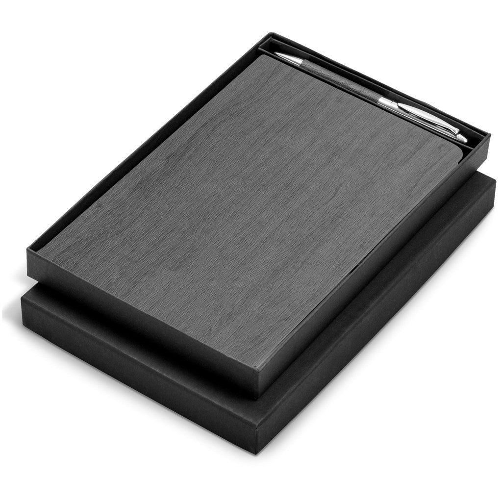 Oakridge Hard Cover Notebook & Pen Set - Grey
