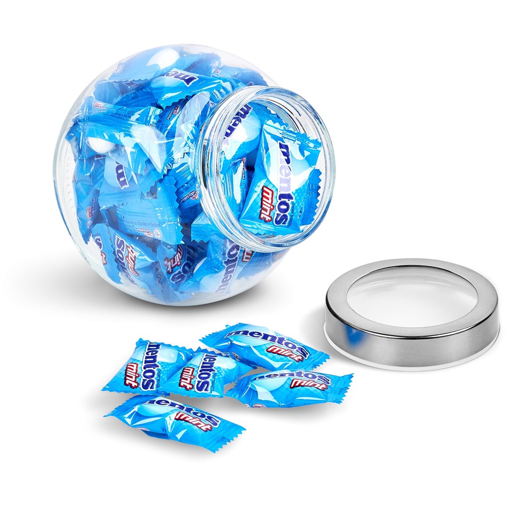 Mentos Classic Glass Candy Jar, Mint