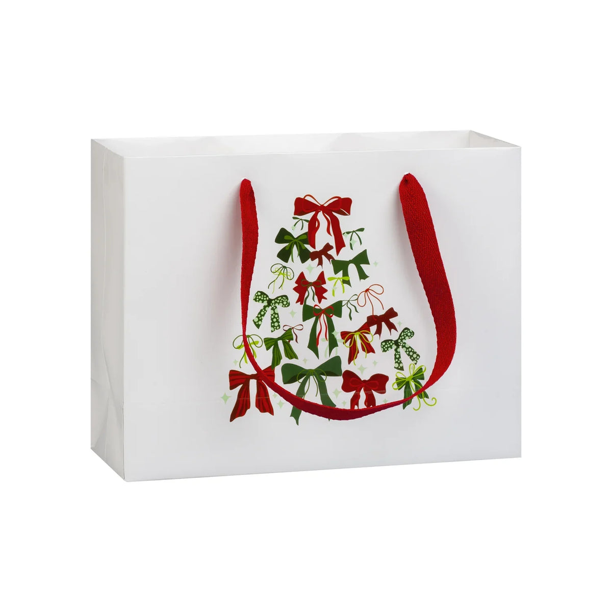 Gloss White Christmas Bows Carrier Bag