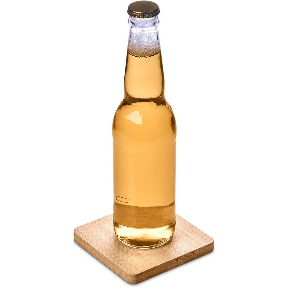 Altitude Drifter Bamboo Bottle Opener Coaster-Barware & Dining Accessories-corporate gift ideas for employees-branded corporate gifts | corporate gifts south africa | Just Brand