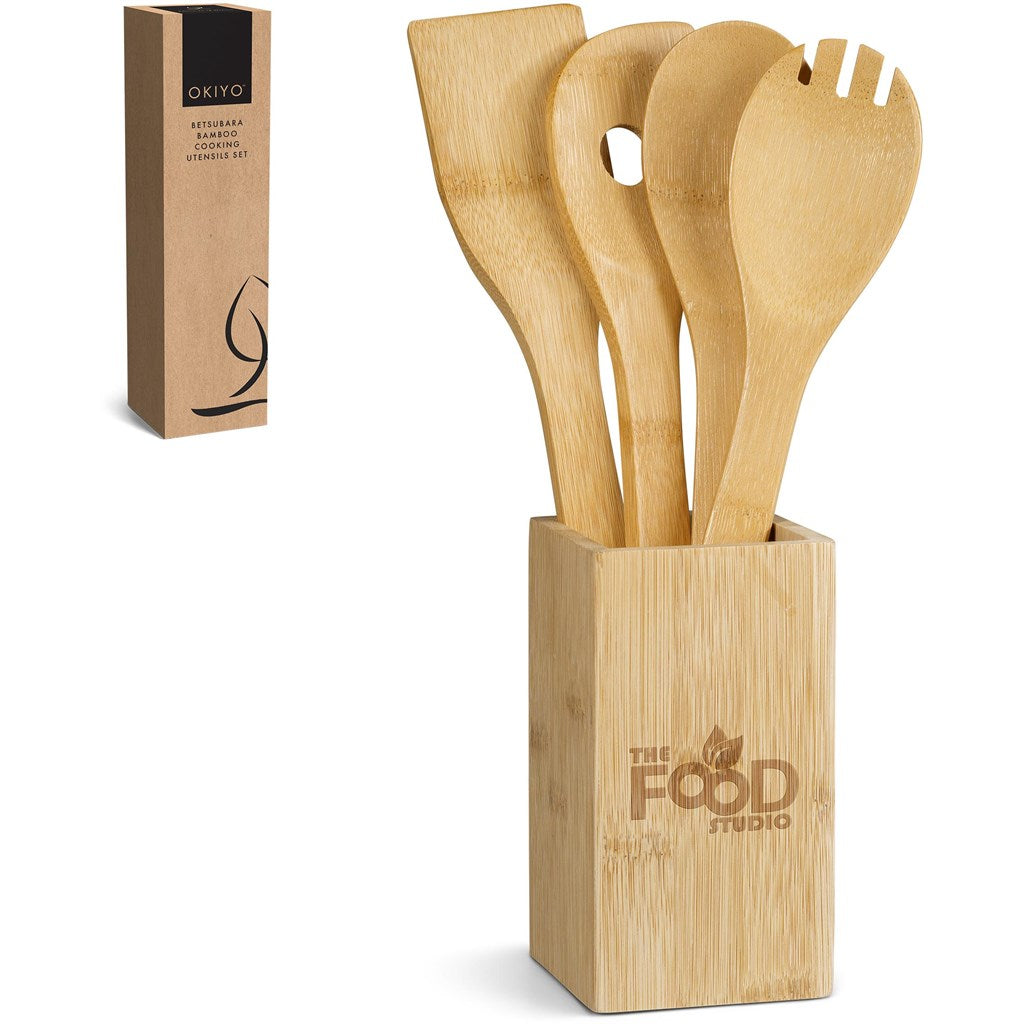 Okiyo Betsubara Bamboo Cooking Utensils Set | Home and Living | Custom branded & personalised corporate gifts | Gift Wrap Shop