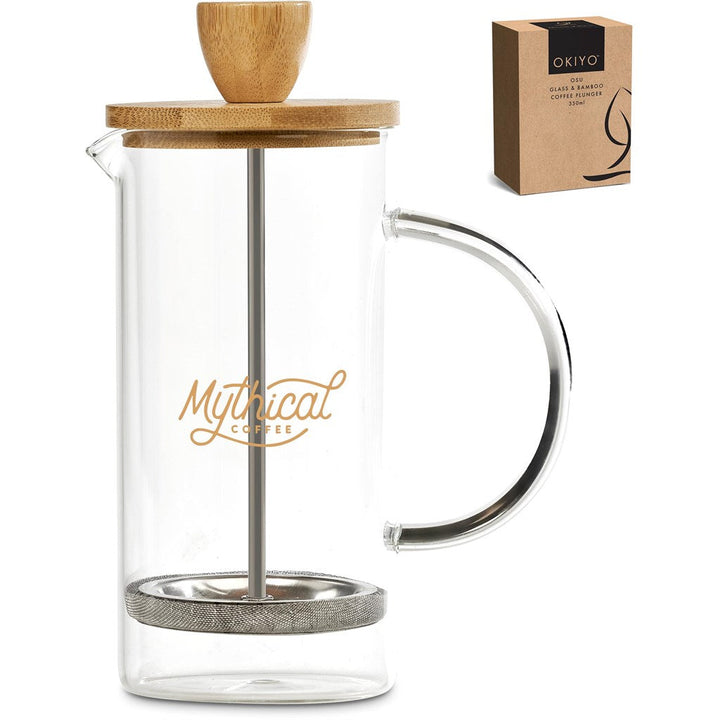 Okiyo Osu Glass & Bamboo Coffee Plunger - 350ml