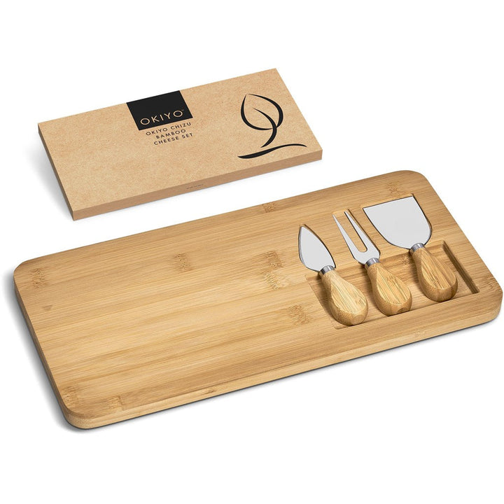Okiyo Chizu Bamboo Cheese Board Set-Cheese Boards-corporate gift ideas for employees-branded corporate gifts | corporate gifts south africa | Just Brand