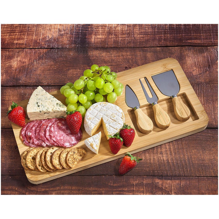 Okiyo Chizu Bamboo Cheese Board Set-Cheese Boards-corporate gift ideas for employees-branded corporate gifts | corporate gifts south africa | Just Brand