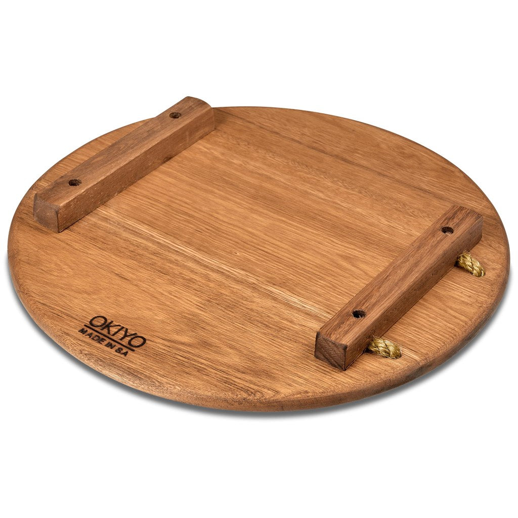 Okiyo Homegrown Medium Round Hardwood Food Platter | Home and Living | Custom branded & personalised corporate gifts | Giftwrap Shop