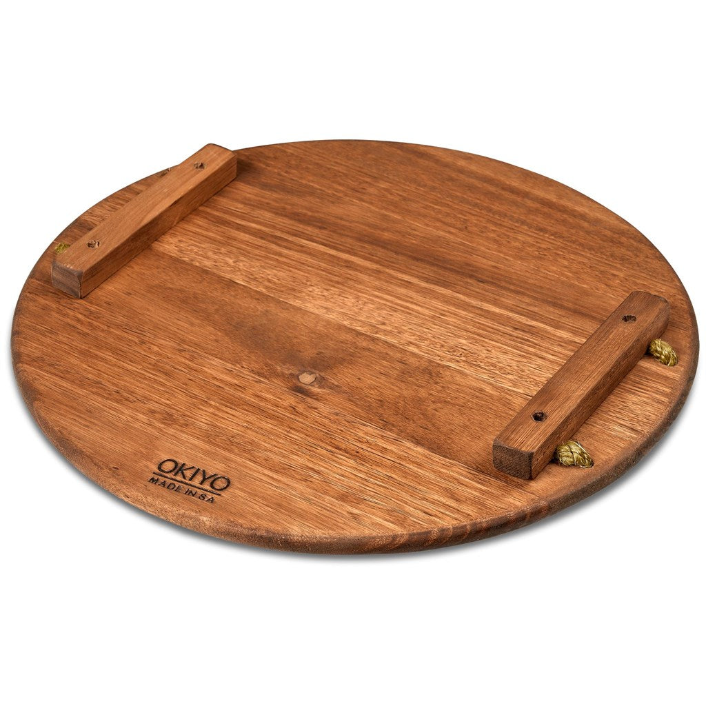 Okiyo Homegrown Large Round Hardwood Food Platter | Home and Living | Custom branded & personalised corporate gifts | Giftwrap Shop