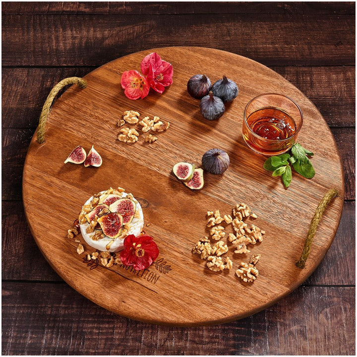 Okiyo Homegrown Large Round Hardwood Food Platter | Home and Living | Custom branded & personalised corporate gifts | Giftwrap Shop