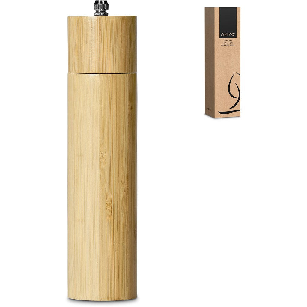 Okiyo Shioki Bamboo Salt or Pepper Mill-Kitchen Utensils-corporate gift ideas for employees-branded corporate gifts | corporate gifts south africa | Just Brand