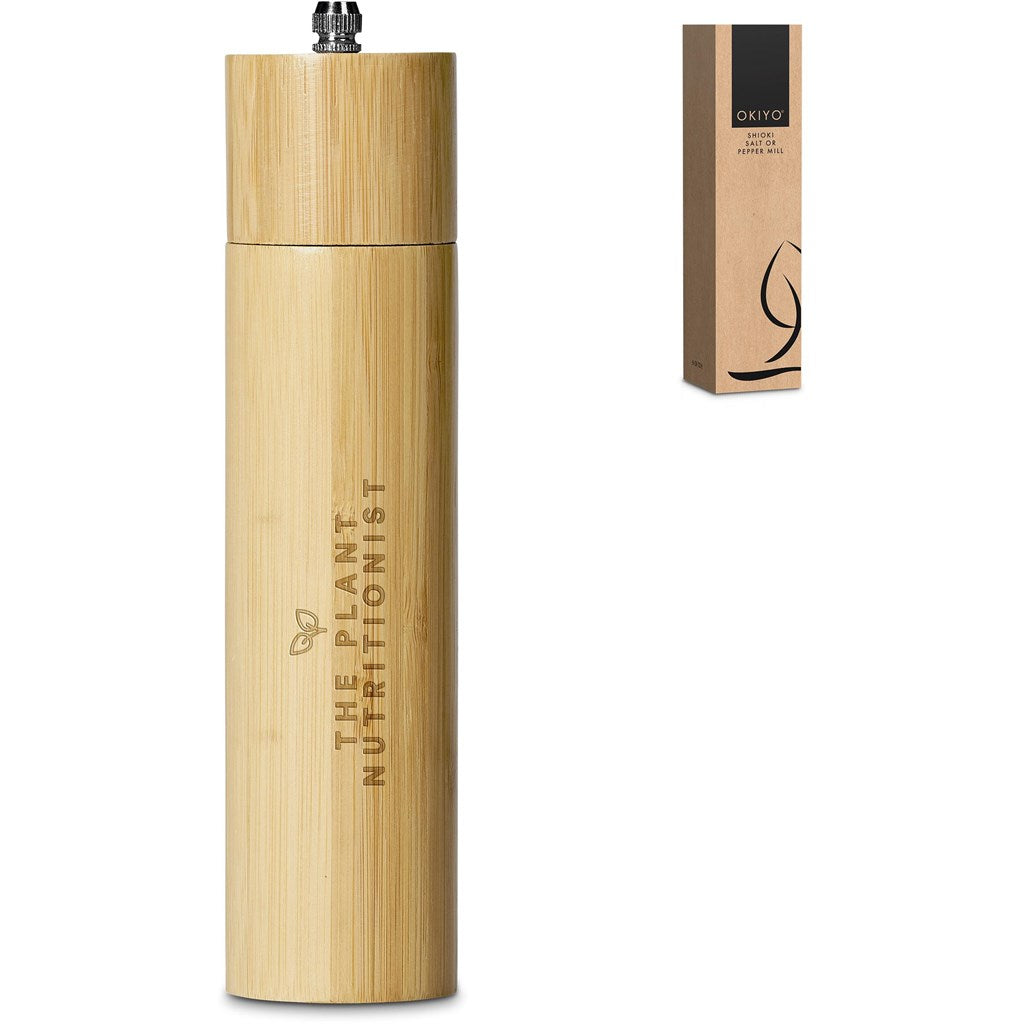 Okiyo Shioki Bamboo Salt or Pepper Mill-Kitchen Utensils-corporate gift ideas for employees-branded corporate gifts | corporate gifts south africa | Just Brand