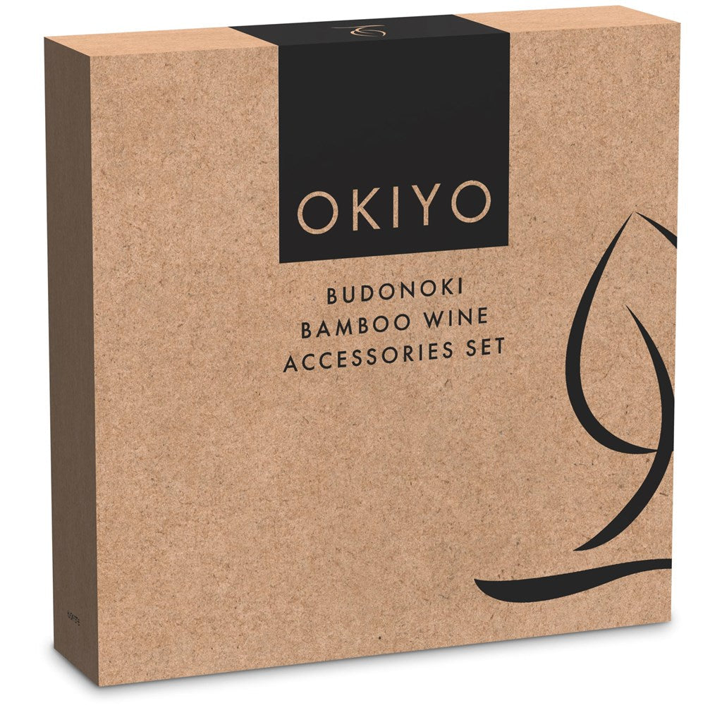 Okiyo Budonoki Bamboo Wine Accessories set-Wine Sets-corporate gift ideas for employees-branded corporate gifts | corporate gifts south africa | Just Brand