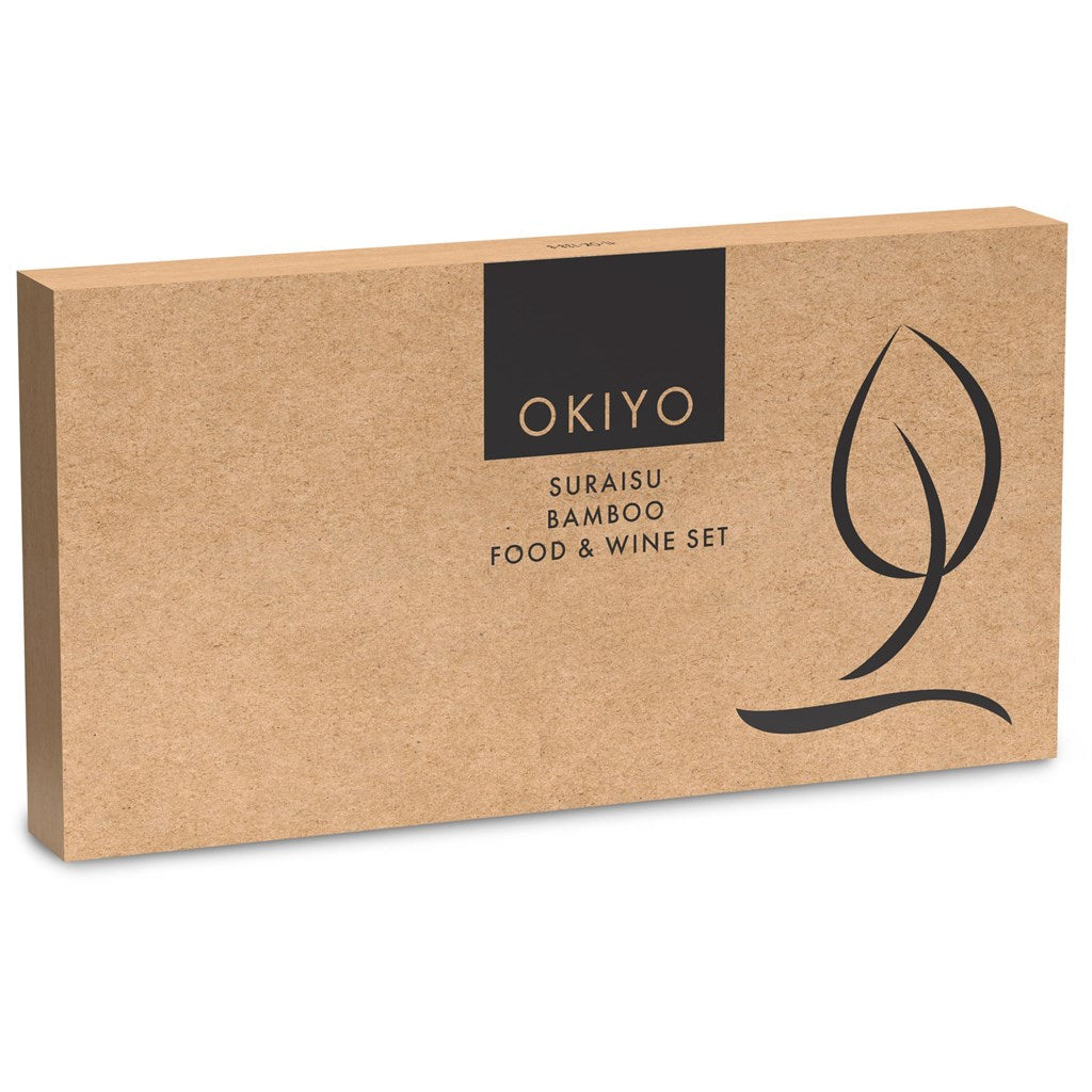 Okiyo Suraisu Bamboo Food & Wine Set-Barware & Dining Accessories-corporate gift ideas for employees-branded corporate gifts | corporate gifts south africa | Just Brand
