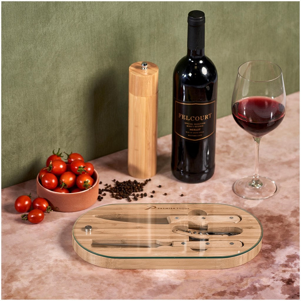 Okiyo Suraisu Bamboo Food & Wine Set-Barware & Dining Accessories-corporate gift ideas for employees-branded corporate gifts | corporate gifts south africa | Just Brand