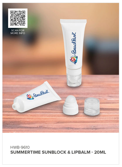 Summertime Sunblock & Lip Balm - 20ml-Lip Balms and Sunblocks-corporate gift ideas for employees-branded corporate gifts | corporate gifts south africa | Just Brand