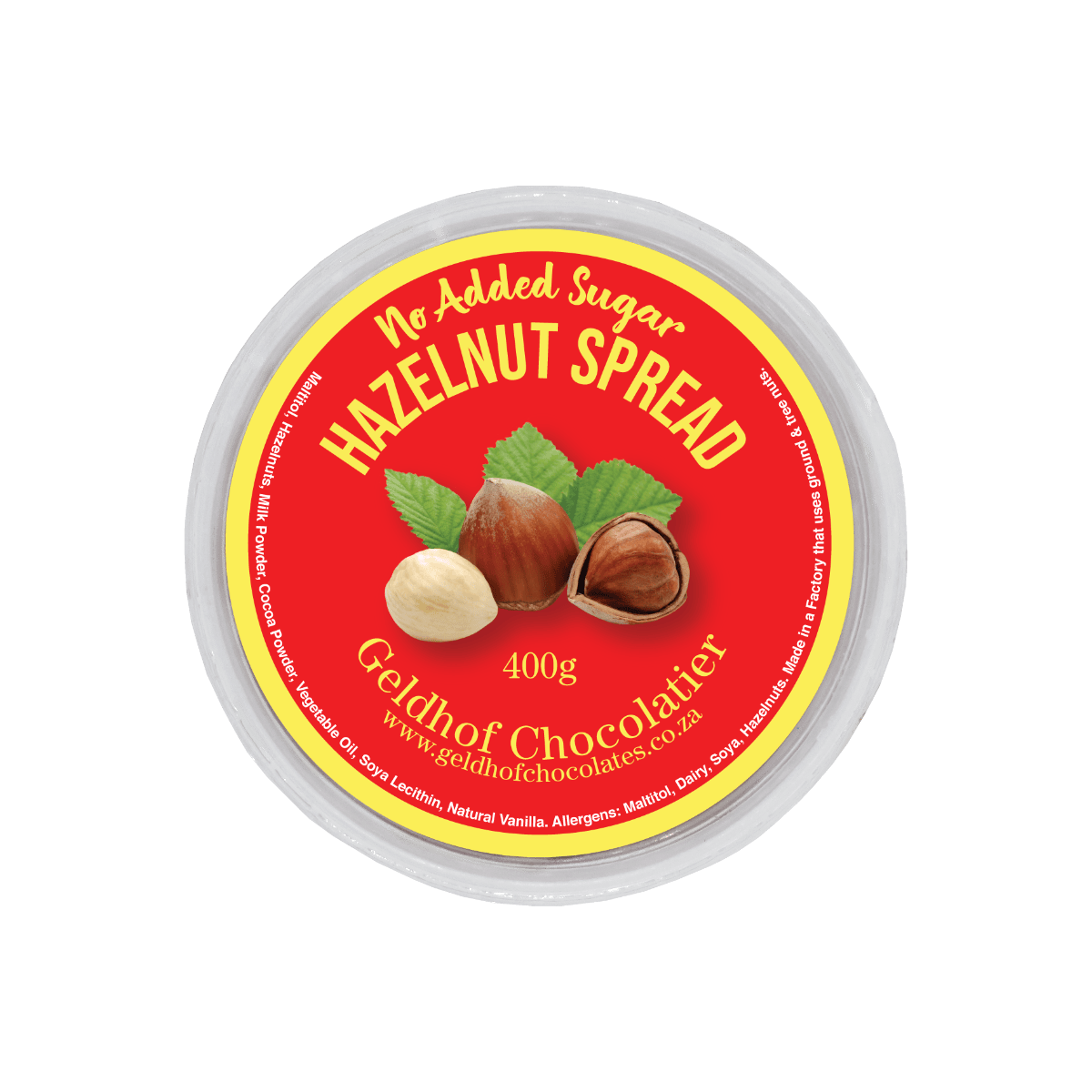 Geldhof Hazelnut Spread [No-Added Sugar] (400g)