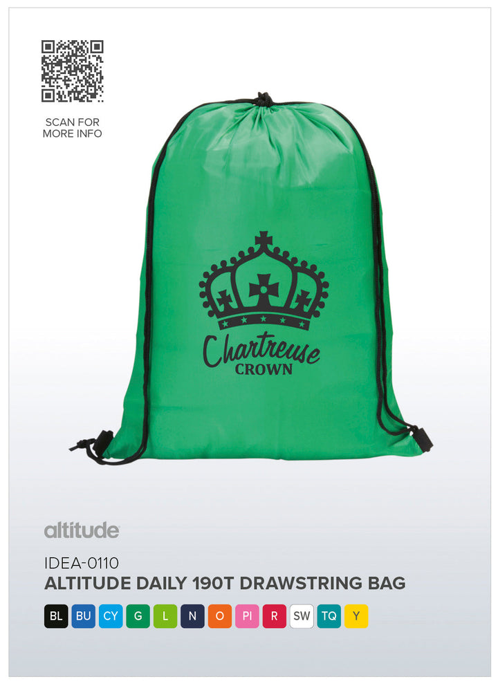 Altitude Daily 190T Drawstring Bag | Custom Branded & Personalised Bags | Just Brand