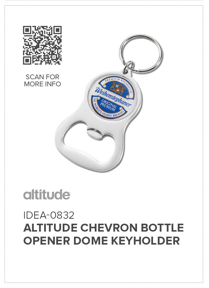 Altitude Chevron Dome Bottle Opener Keyholder | Custom Branded & Personalised Corporate Gifts | Just Brand