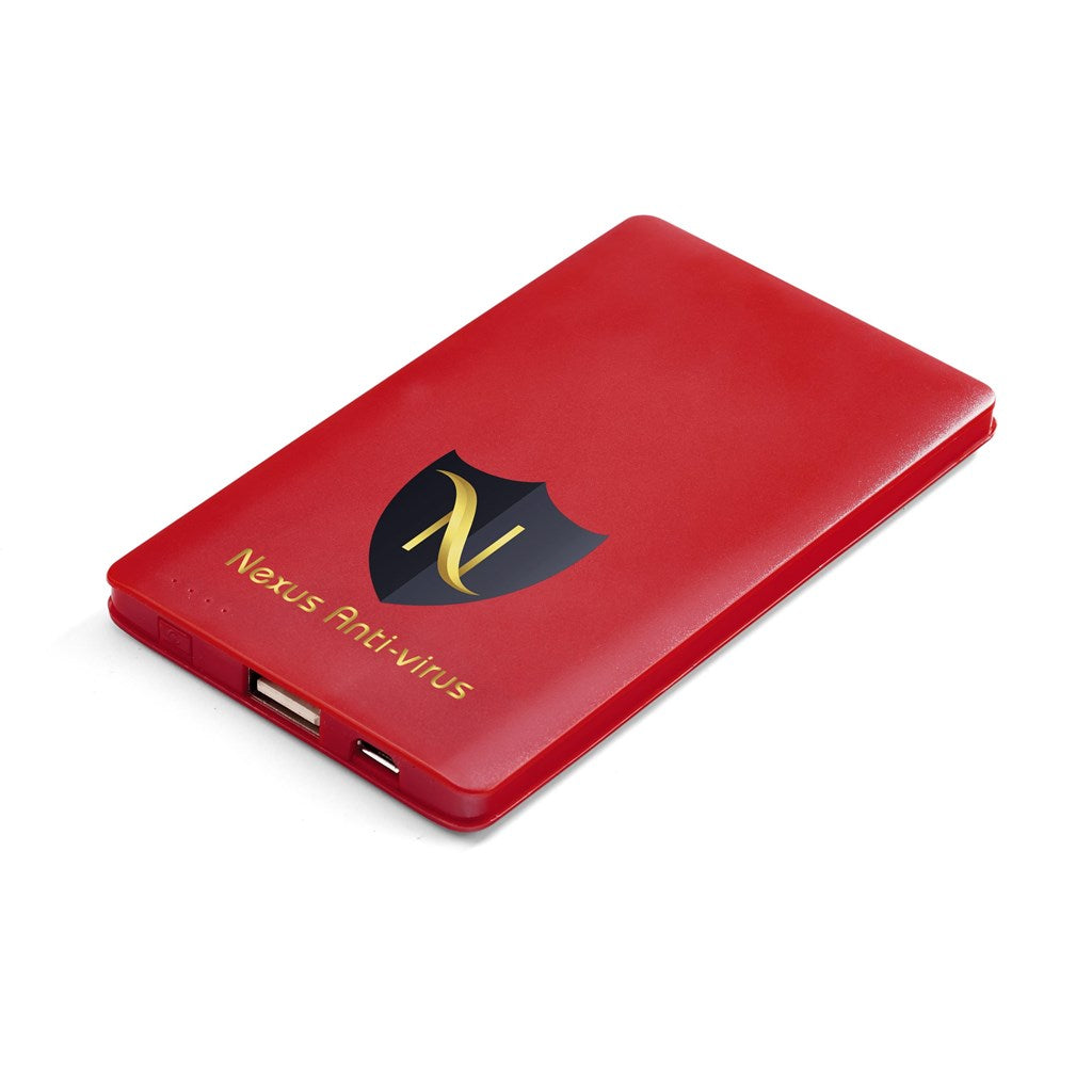 Altitude Maxi Slim Power Bank - 4,000mAh - Red-Mobile Tech-custom-branded-Gift Wrap Shop