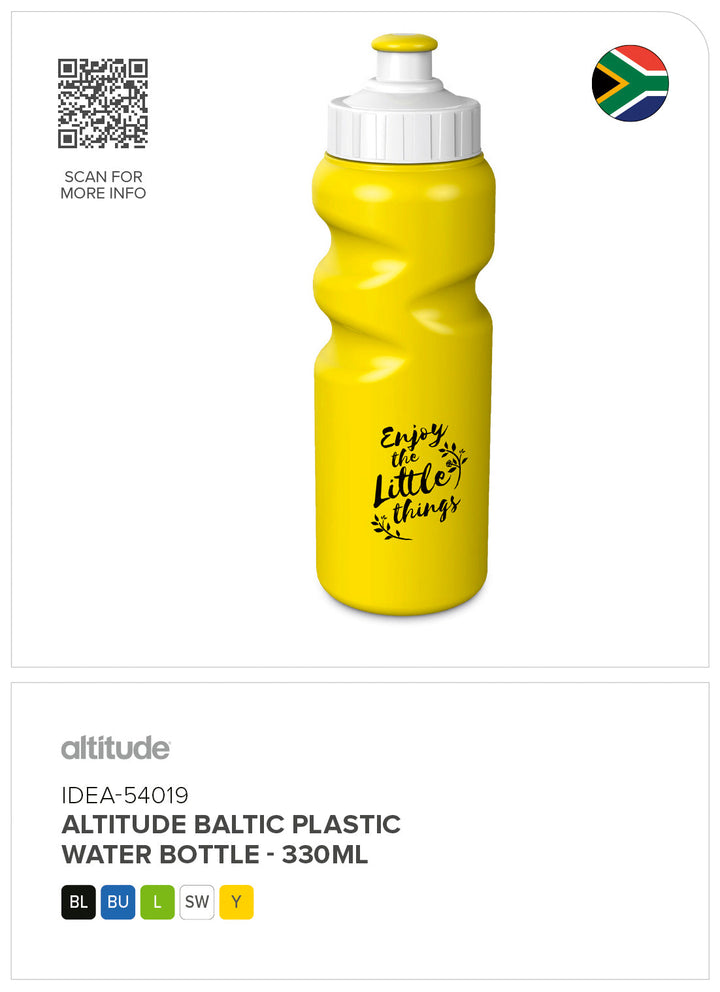 Altitude Baltic Plastic Water Bottle - 330ml | Plastic Drinkware | Custom Branded & personalised promotional products | Giftwrap Shop