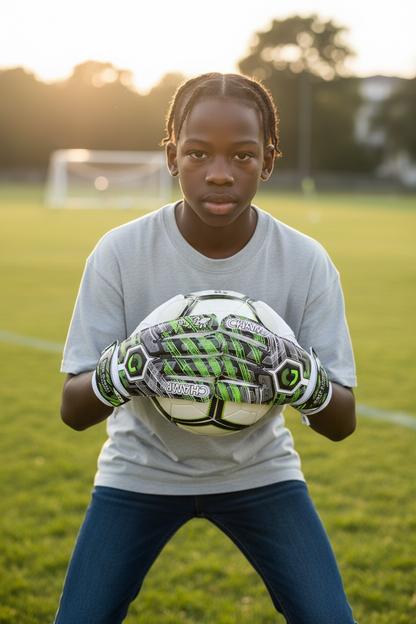 GRIP SPORT Soccer Goal Keeper Gloves - Pro Champ Black/Green