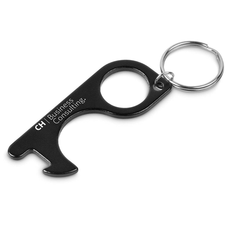 Osler Bottle Opener Keyholder - Black | Keyholders | Custom branded & personalised corporate gifts | Gift Wrap Shop