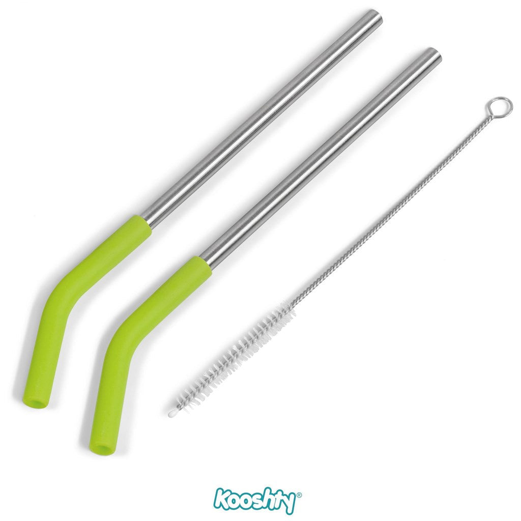 Kooshty Slurp Straw Set - Lime