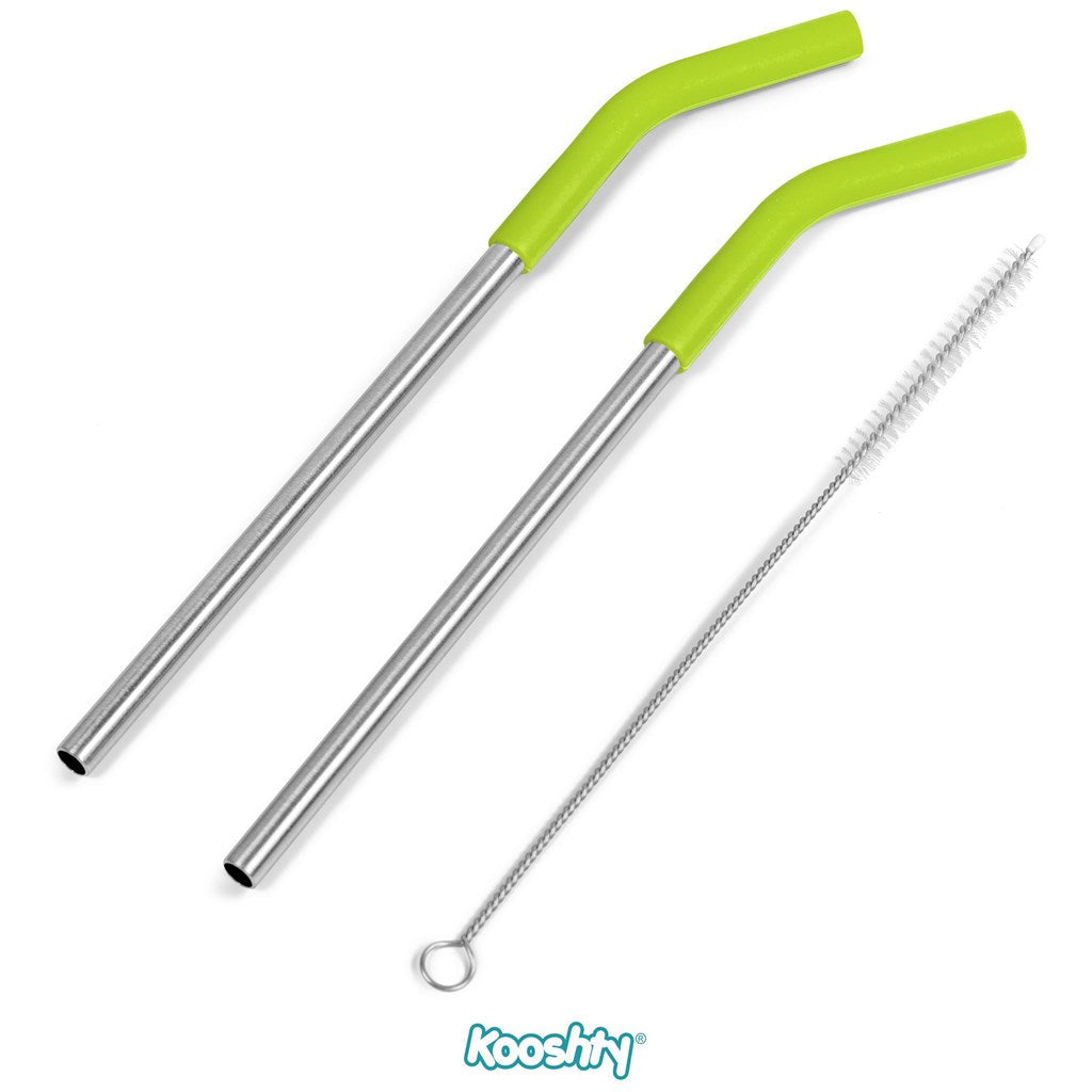 Kooshty Slurp Straw Set - Lime