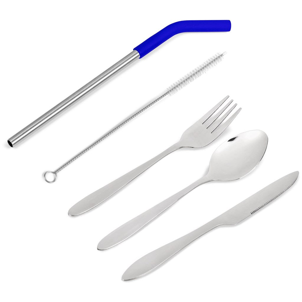 Kooshty Safari Cutlery & Straw Set - Blue-Drinkware And Food-Custom-brsndrd Gifts-Giftwrap Shop