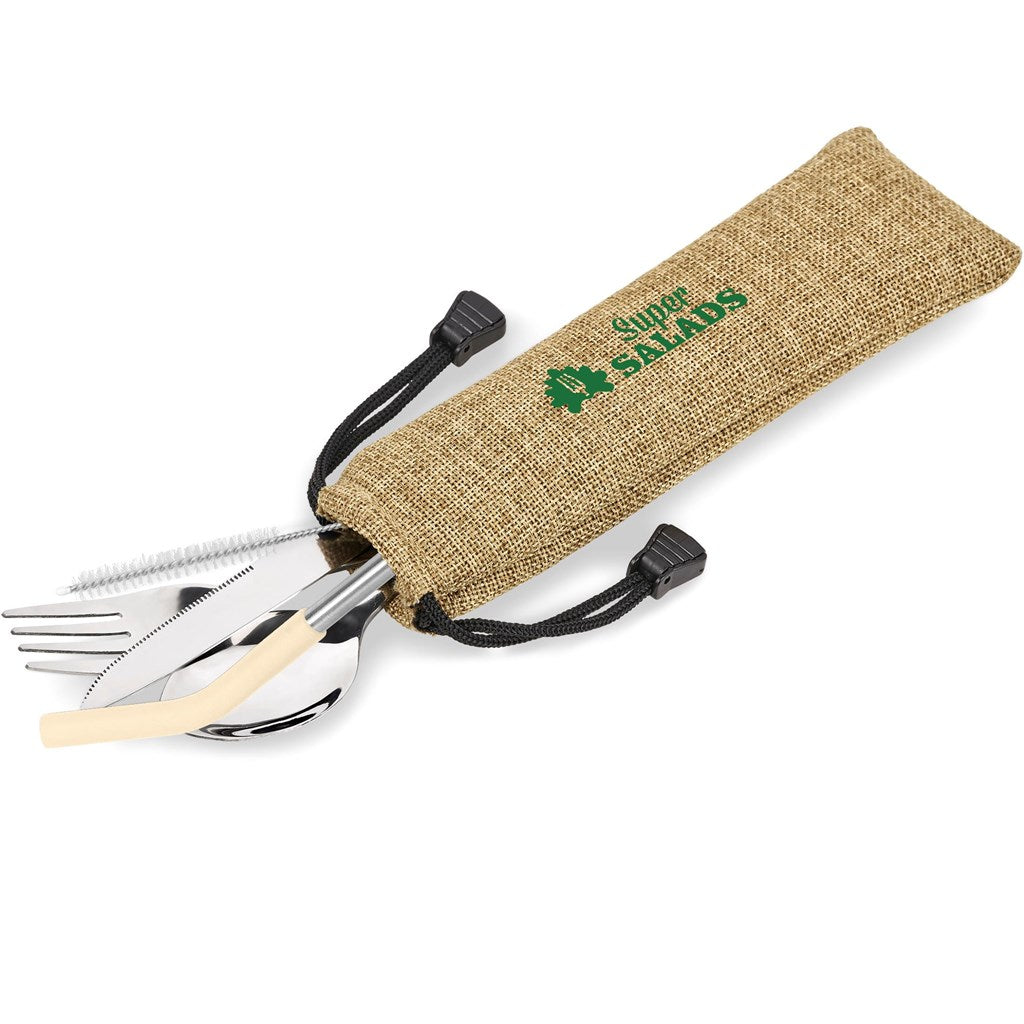 Kooshty Safari Cutlery & Straw Set - Cream-Drinkware And Food-Custom-brsndrd Gifts-Giftwrap Shop