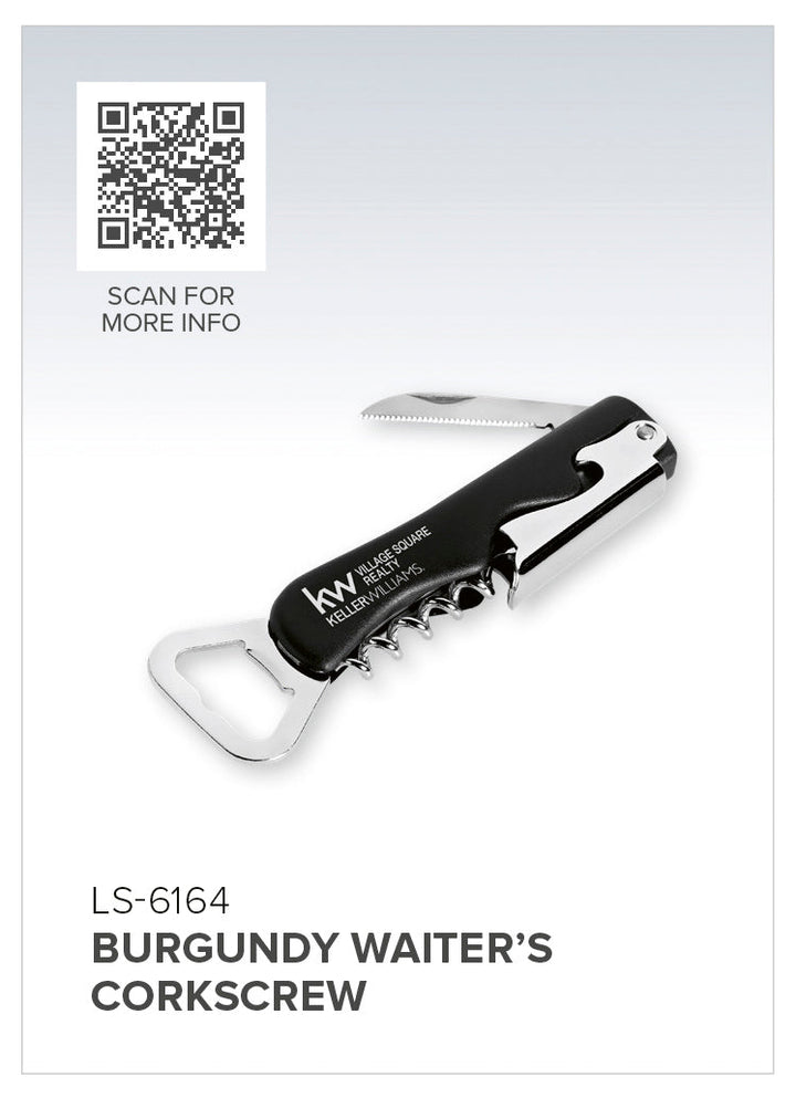 Burgundy Waiter's Corkscrew-Barware & Dining Accessories-corporate gift ideas for employees-branded corporate gifts | corporate gifts south africa | Just Brand