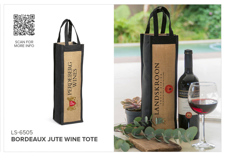 Bordeaux Jute Wine Tote-Home and Living | Custom-branded & Personalised Bags | Giftwrap Shop