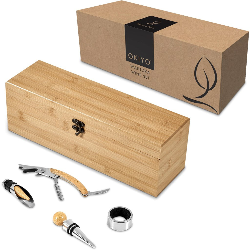 Okiyo Wainoka Bamboo Wine Set-Home and Living-Custom-brsndrd Gifts-Giftwrap Shop