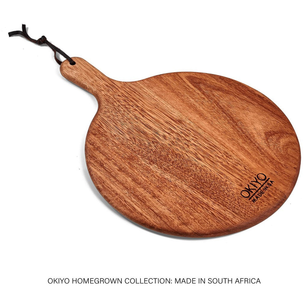 Okiyo Homegrown Round Hardwood Paddle Board-Kitchen Paddle Boards-corporate gift ideas for employees-branded corporate gifts | corporate gifts south africa | Just Brand