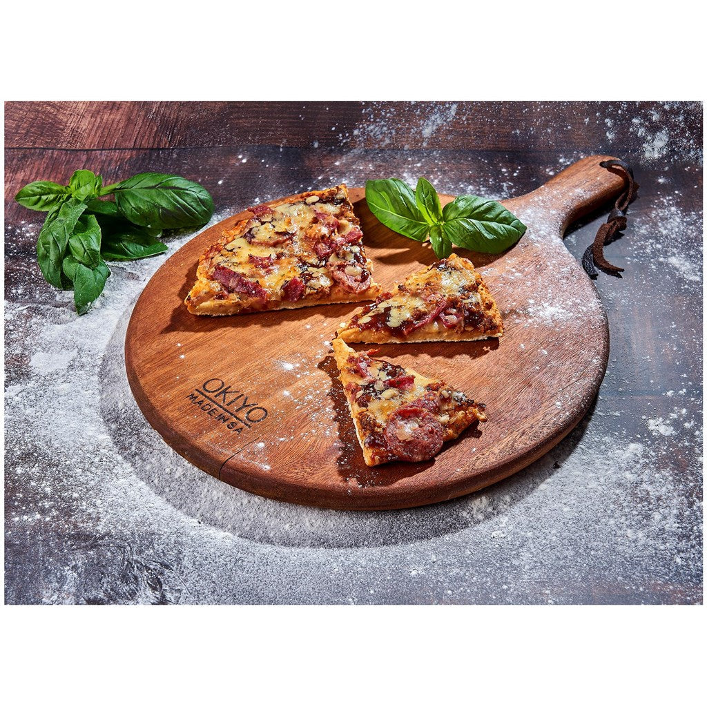 Okiyo Homegrown Round Hardwood Paddle Board-Kitchen Paddle Boards-corporate gift ideas for employees-branded corporate gifts | corporate gifts south africa | Just Brand