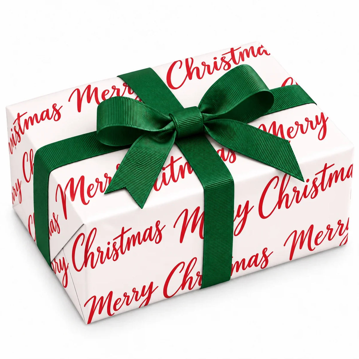 Christmas Gift Wrap Roll Red Words