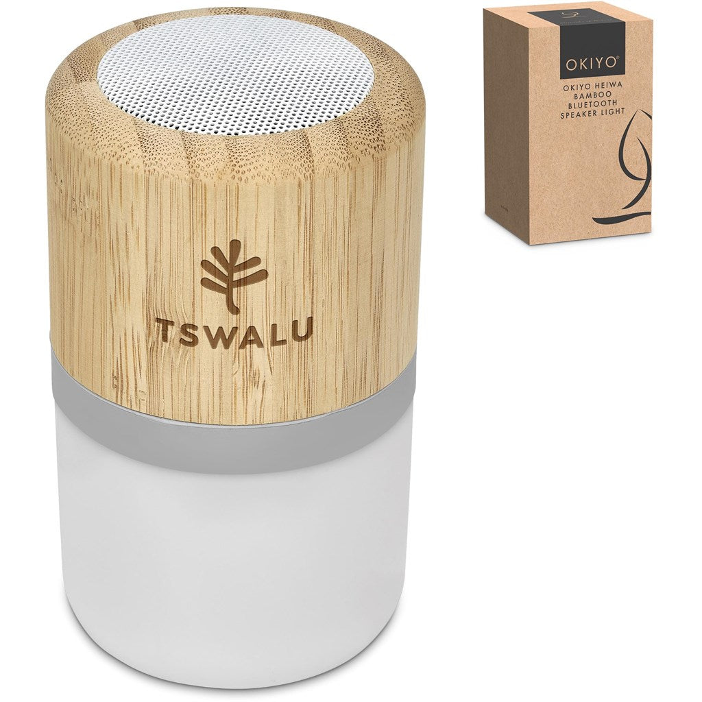 Okiyo Heiwa Bamboo Bluetooth Speaker & Night Light-Speakers-Gift Wrap Shop