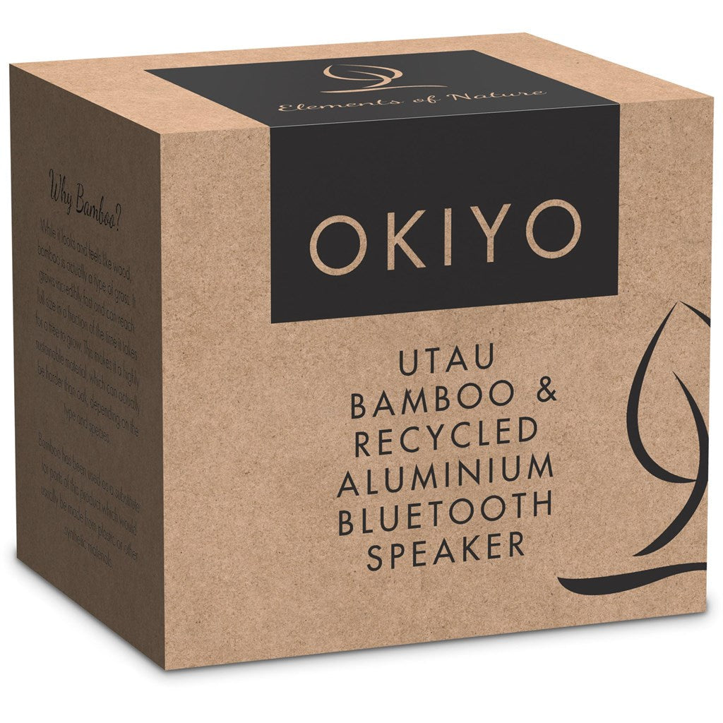 Okiyo Utau Bamboo & Recycled Aluminium Bluetooth Speaker-Speakers-Gift Wrap Shop