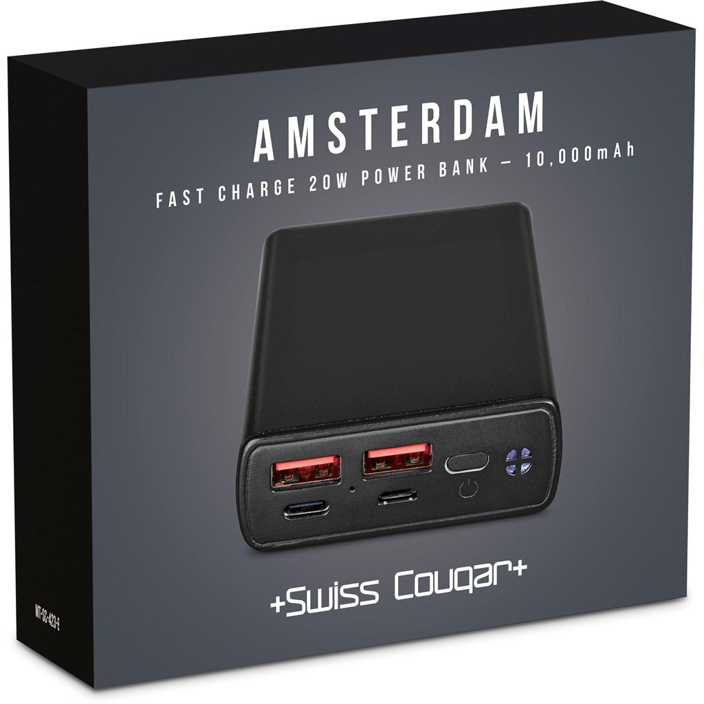 Swiss Cougar Amsterdam Fast Charge 20W Power Bank – 10 000mAh-Power Banks-custom-branded-Gift Wrap Shop