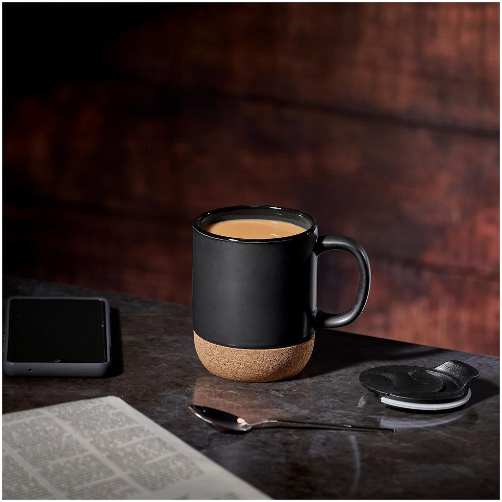 Serendipio Sienna Cork & Ceramic Coffee Mug - 340ml | custom branded laser engraving mug |Just Brand