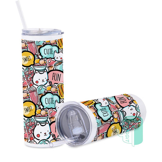 AAA Grade 20oz Skinny Tumbler with Straw - product view 2