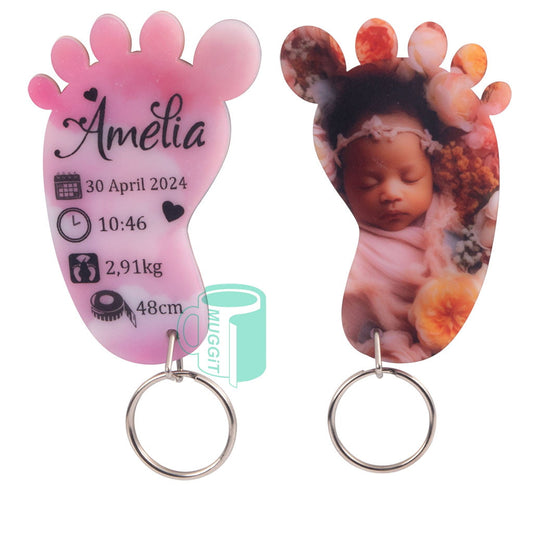 White 3mm Sublimer Keyrings - product view 2