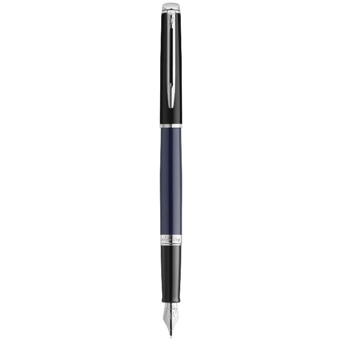 Waterman Hemisphere CB Fountain Pen Medium Nib Blue Ink - Black Navy Chrome Trim