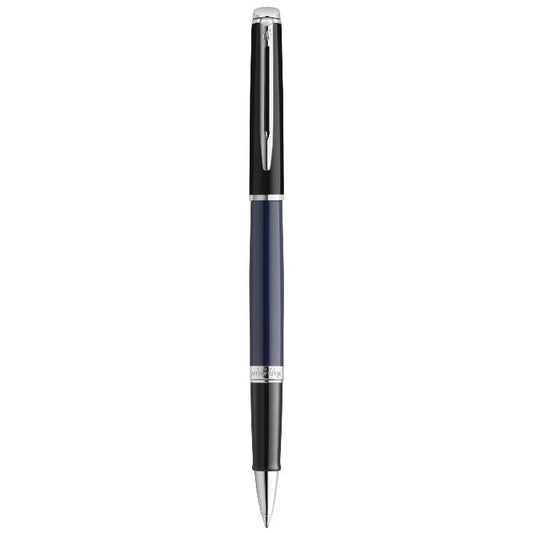 Waterman Hemisphere CB Roller Ball Pen Fine Nib Black Ink - Black Navy Chrome Trim