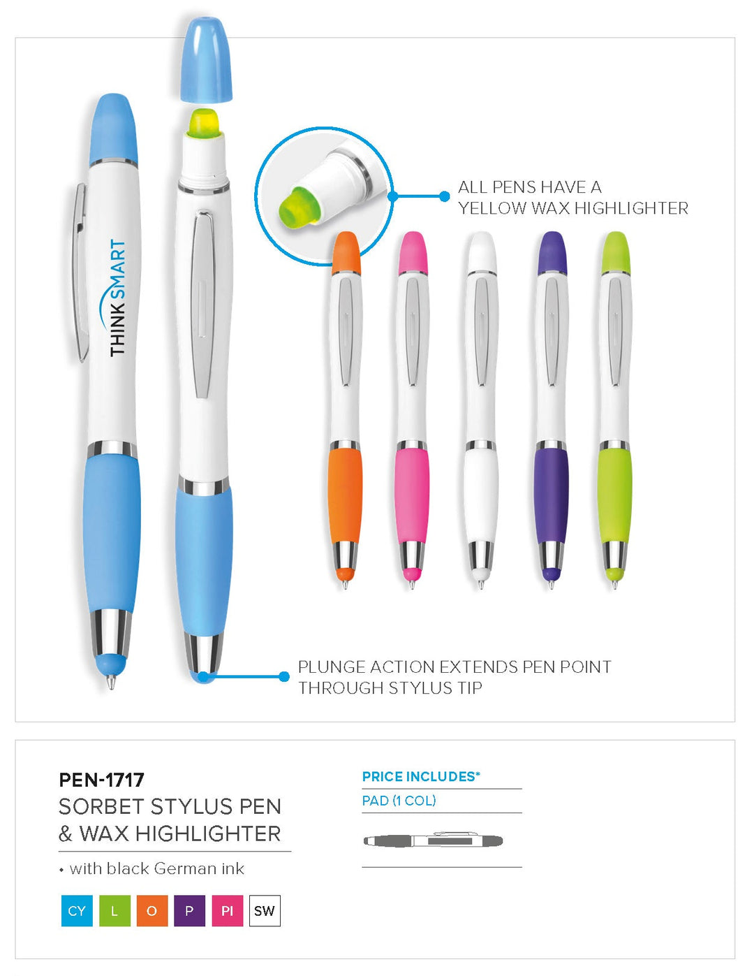 Altitude Sorbet Stylus Highlighter Ball Pen